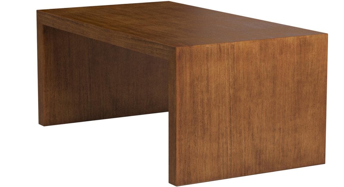 Rivet Modern Coffee Table Pine Veneer and Natural Wood — Natural, opposite rear view