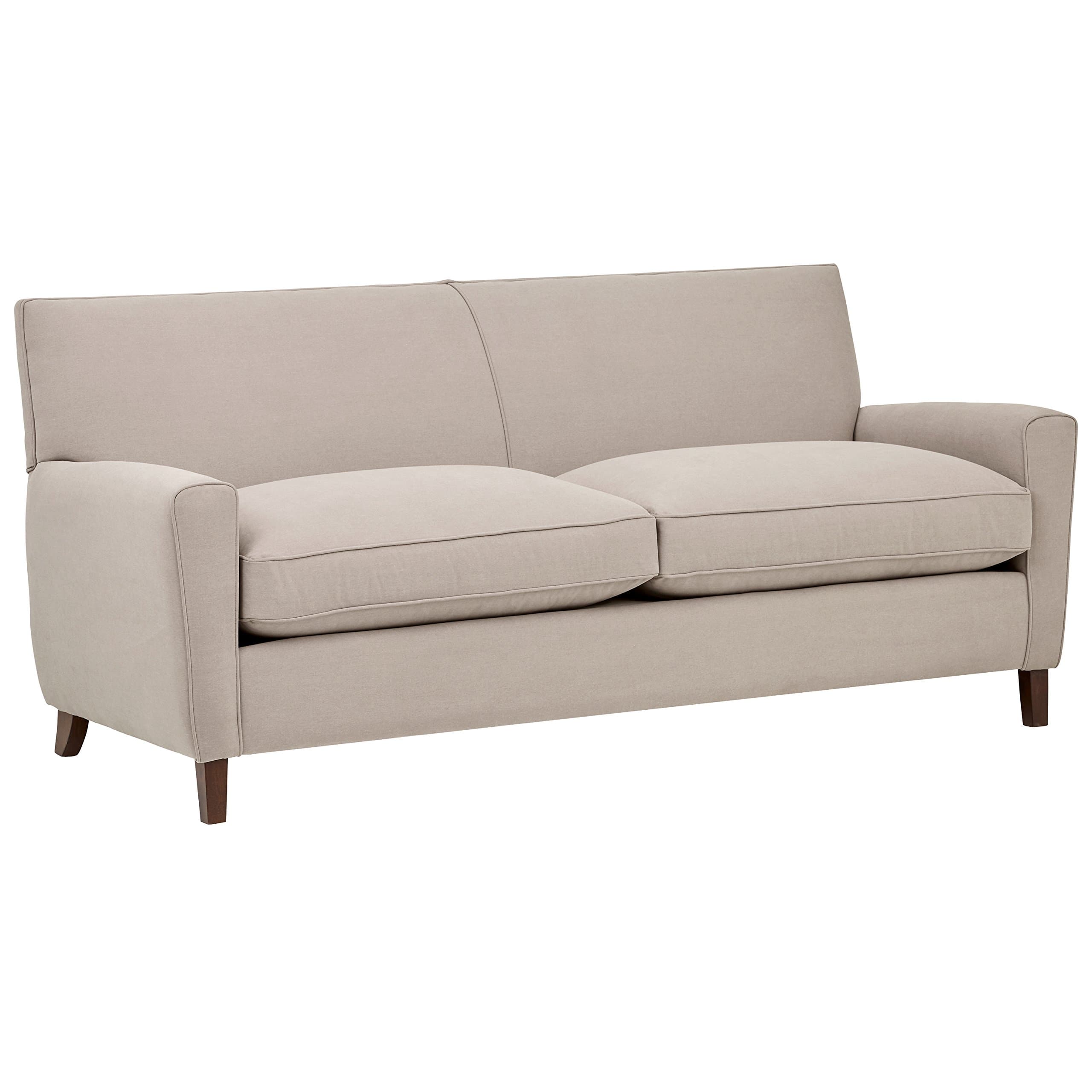 Rivet Lawson Modern Angled Sofa Dove — Dove, front three-quarter view