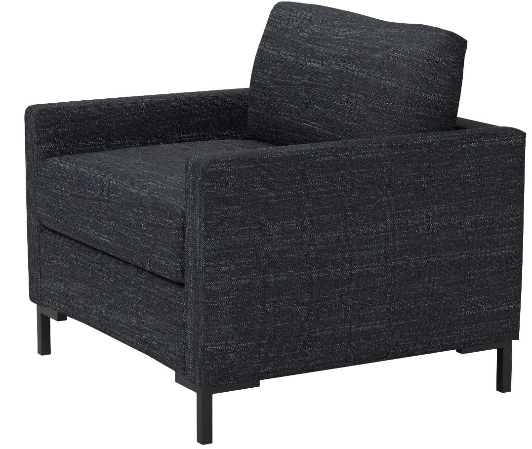 Rivet Edgewest Low Back Modern Accent Chair Eclipse Blue — Eclipse Blue, alternate front view