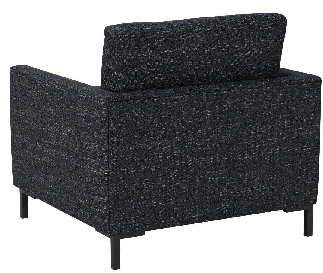 Rivet Edgewest Low Back Modern Accent Chair Eclipse Blue — Eclipse Blue, rear view