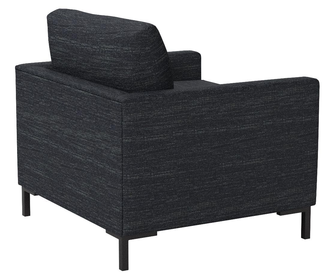 Rivet Edgewest Low Back Modern Accent Chair Eclipse Blue — Eclipse Blue, opposite rear view