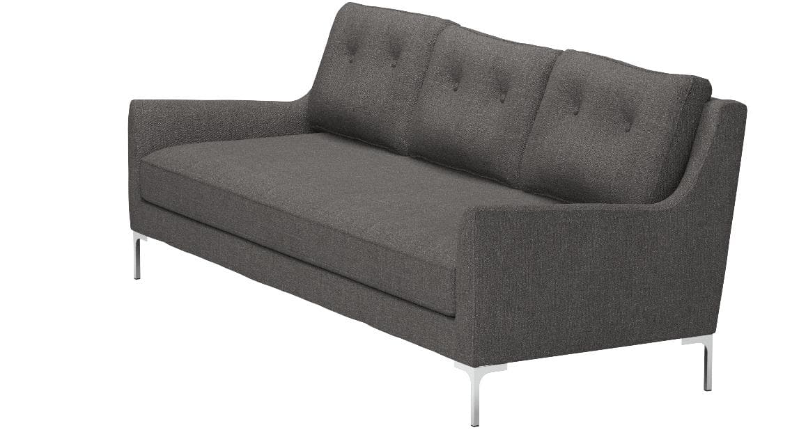 Rivet Abel Modern Contemporary Sofa Charcoal — Charcoal, alternate front view