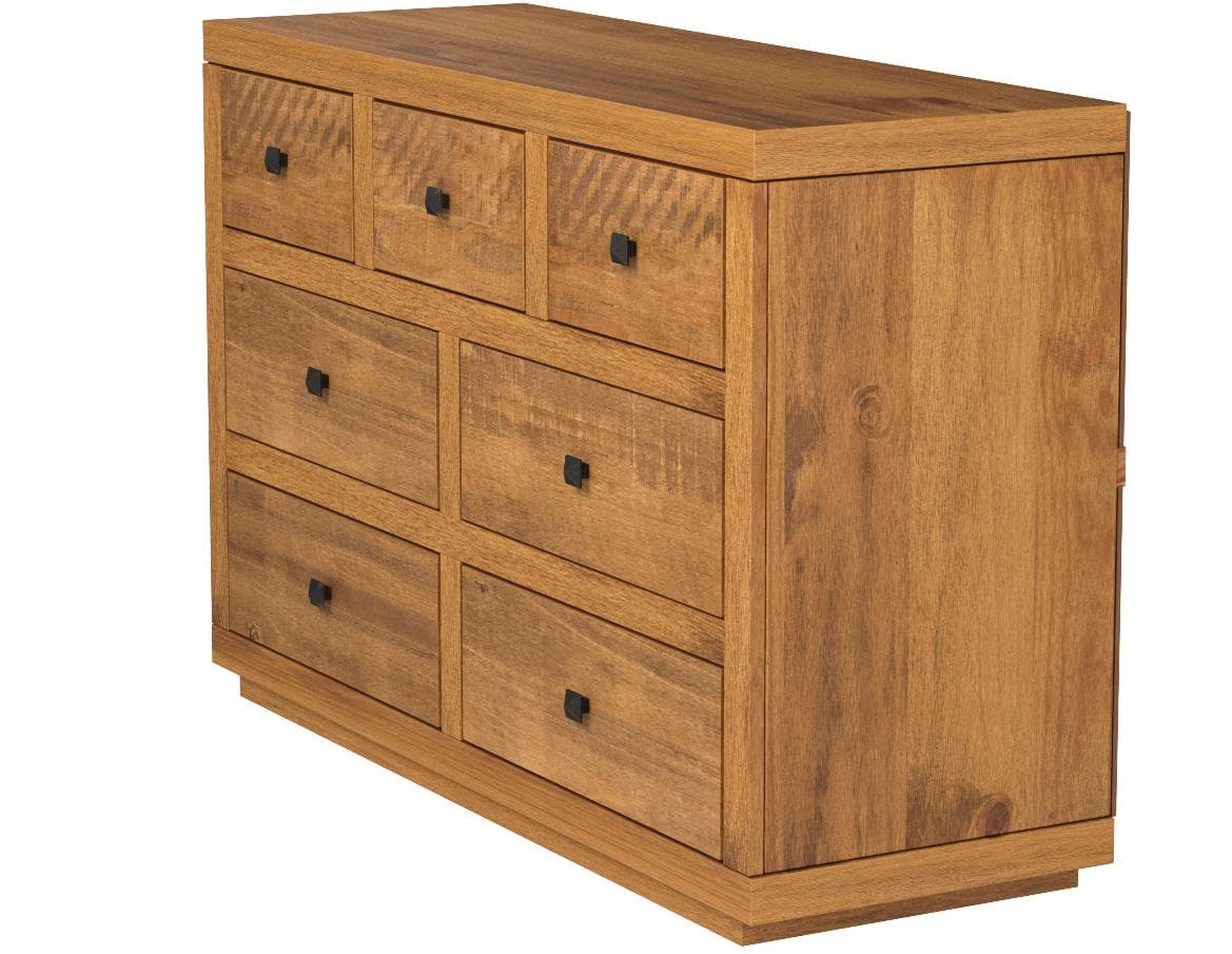 Rivet Eastport Industrial 7-Drawer Wood Dresser Oak Finish — Oak, alternate front view