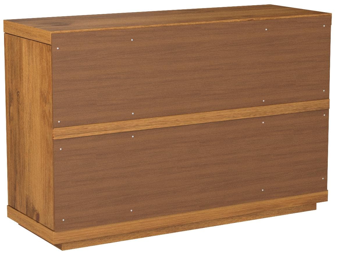 Rivet Eastport Industrial 7-Drawer Wood Dresser Oak Finish — Oak, rear view