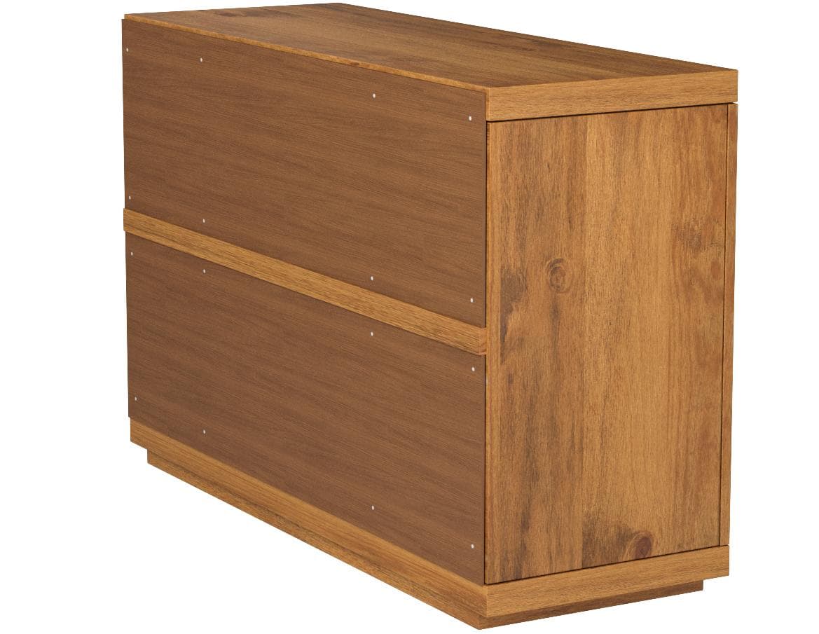 Rivet Eastport Industrial 7-Drawer Wood Dresser Oak Finish — Oak, opposite rear view