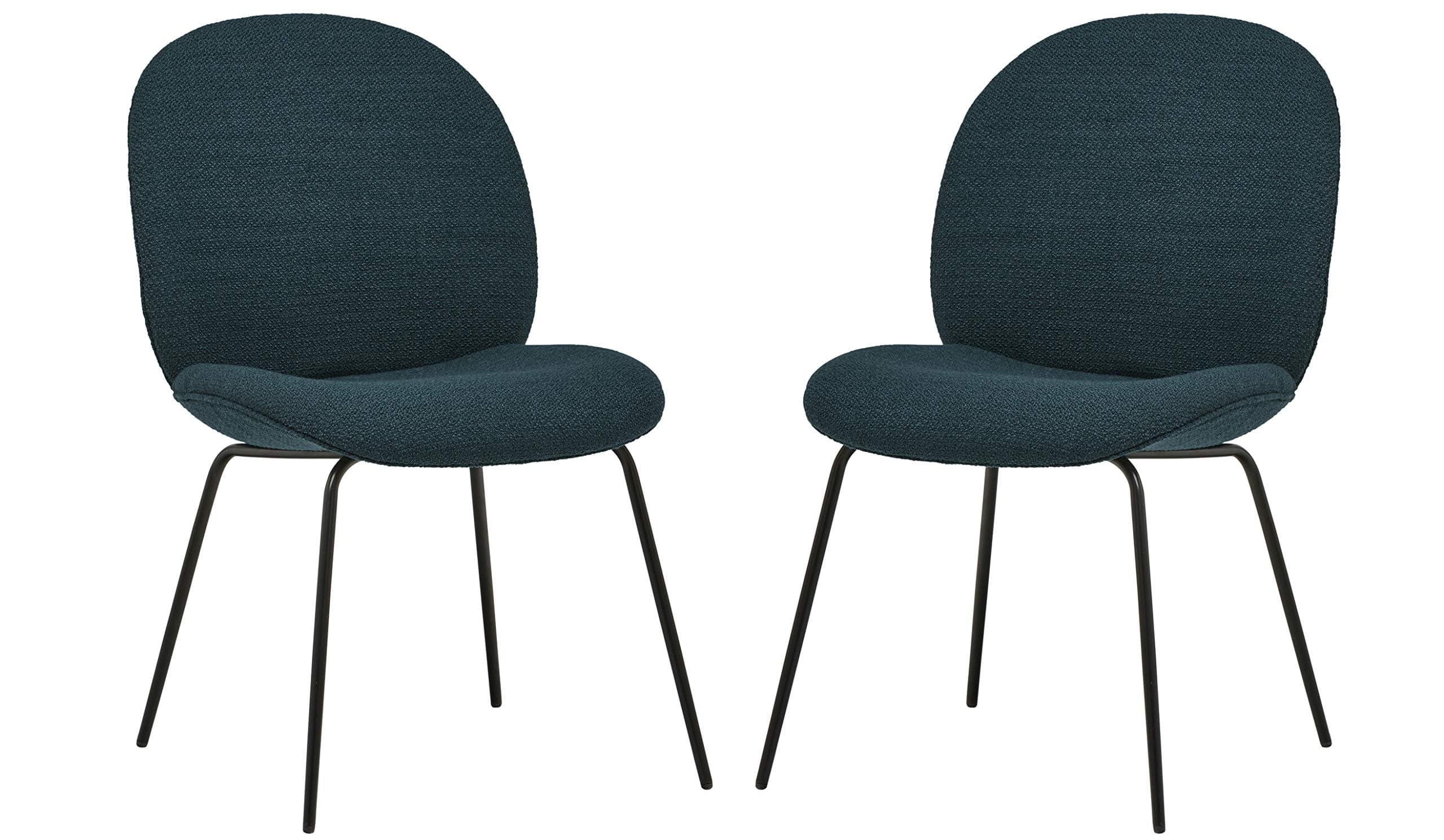 Rivet Weedin Contemporary Upholstered Dining Chair - Set of 2, 20 x 23 x 33 Inches, Juniper Blue — Juniper Blue, front three-quarter view