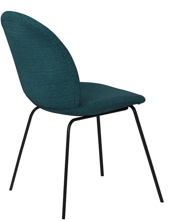 Rivet Weedin Contemporary Upholstered Dining Chair - Set of 2, 20 x 23 x 33 Inches, Juniper Blue — Juniper Blue, opposite rear view; one chair from the two-chair set