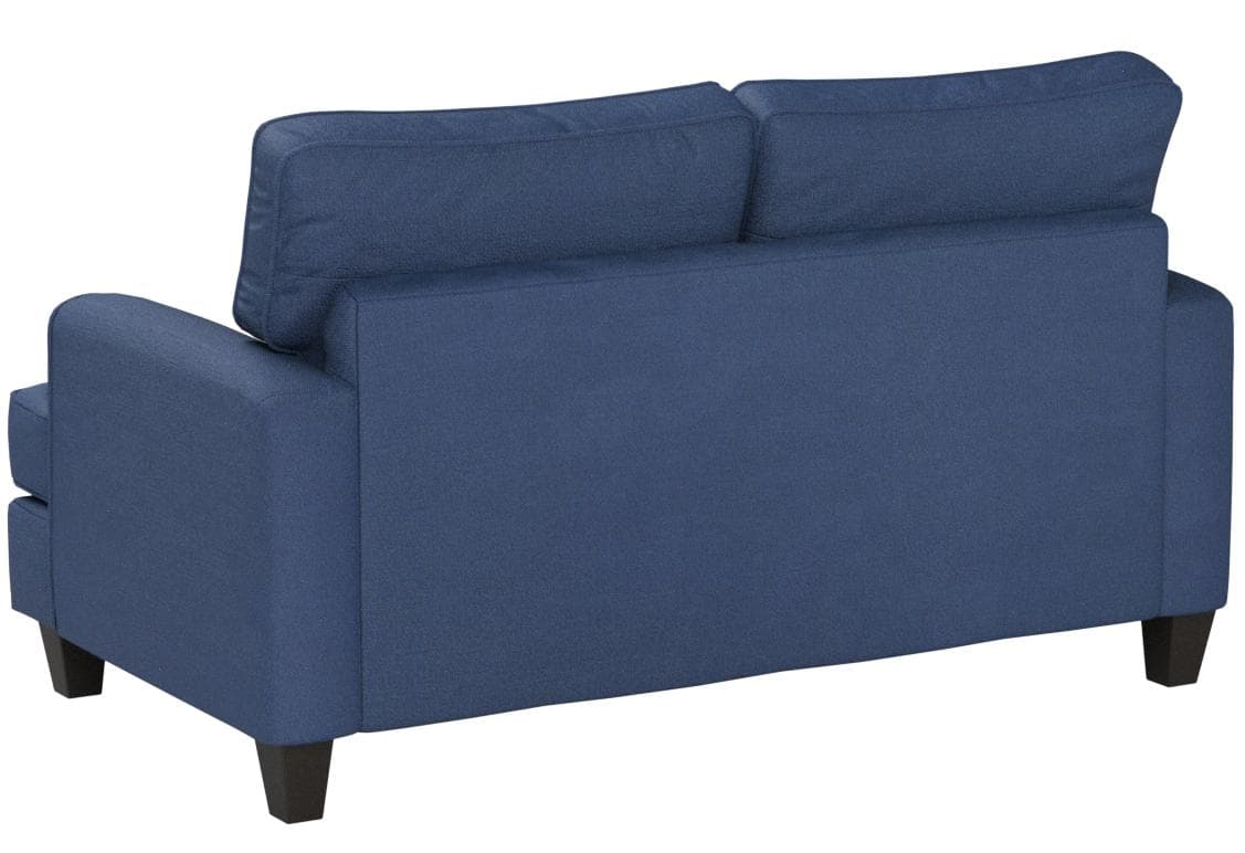 Stone & Beam Elizabeth Contemporary Loveseat Sofa Blue — Cadet, rear view