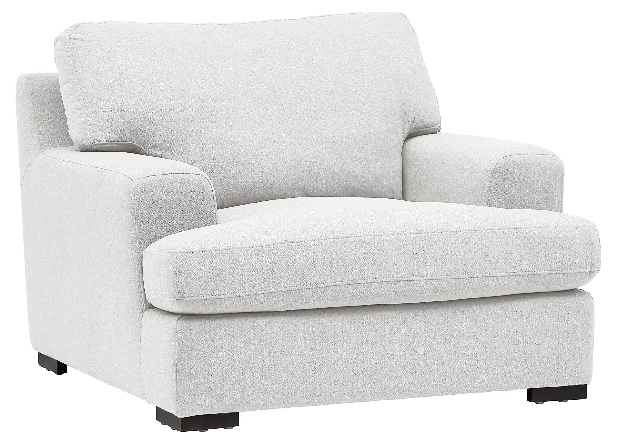 Stone & Beam Lauren Down-Filled Oversized Living Room Accent Armchair with Hardwood Frame Pearl — Pearl, front three-quarter view