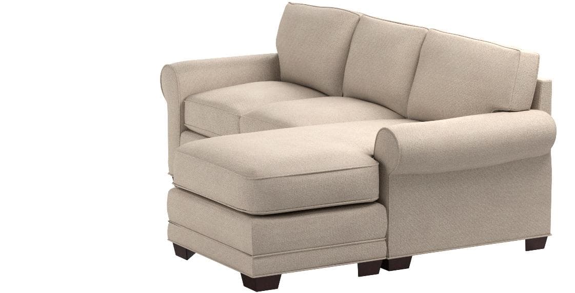 Stone & Beam Kristin Round Arm Performance Fabric Reversible Chaise Sofa Couch Sand — Sand, alternate front view