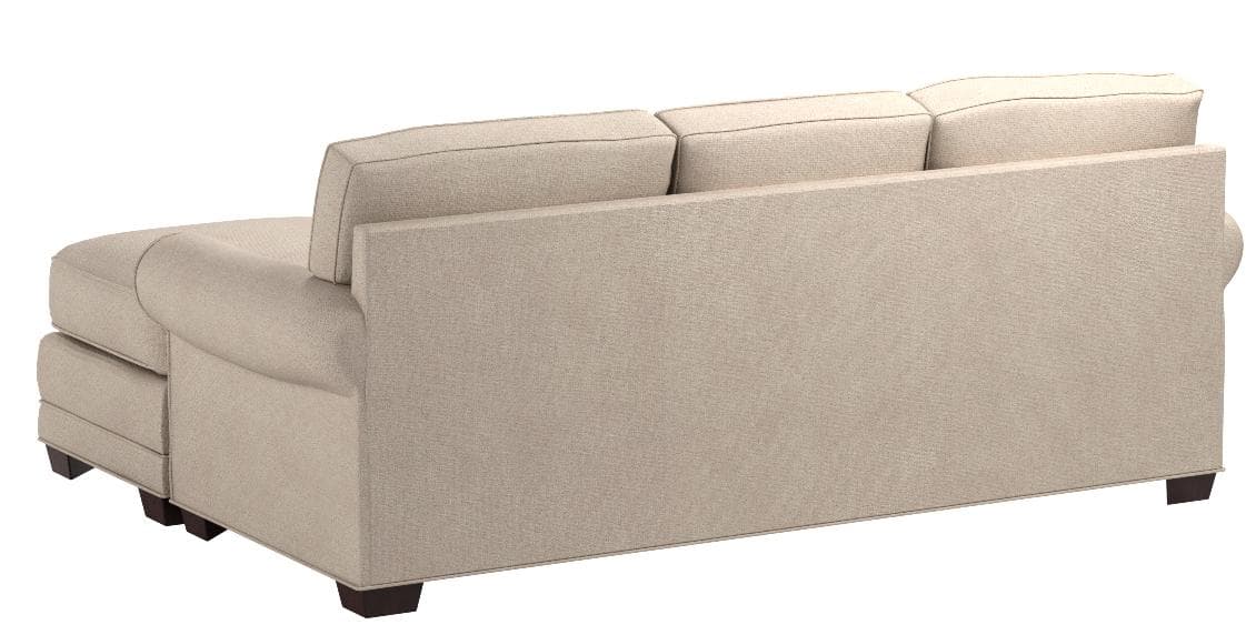 Stone & Beam Kristin Round Arm Performance Fabric Reversible Chaise Sofa Couch Sand — Sand, rear view