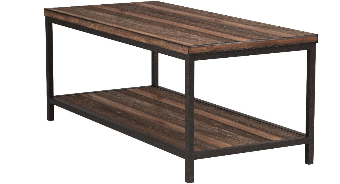 Stone & Beam Larson Industrial Wood & Metal Coffee Table Walnut — Walnut + Metal, alternate front view