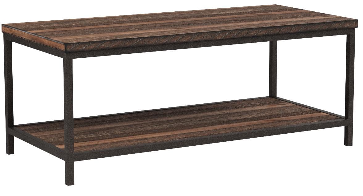 Stone & Beam Larson Industrial Wood & Metal Coffee Table Walnut — Walnut + Metal, rear view