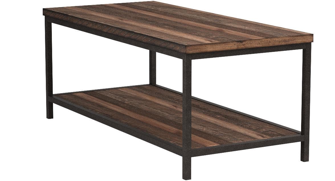 Stone & Beam Larson Industrial Wood & Metal Coffee Table Walnut — Walnut + Metal, opposite rear view