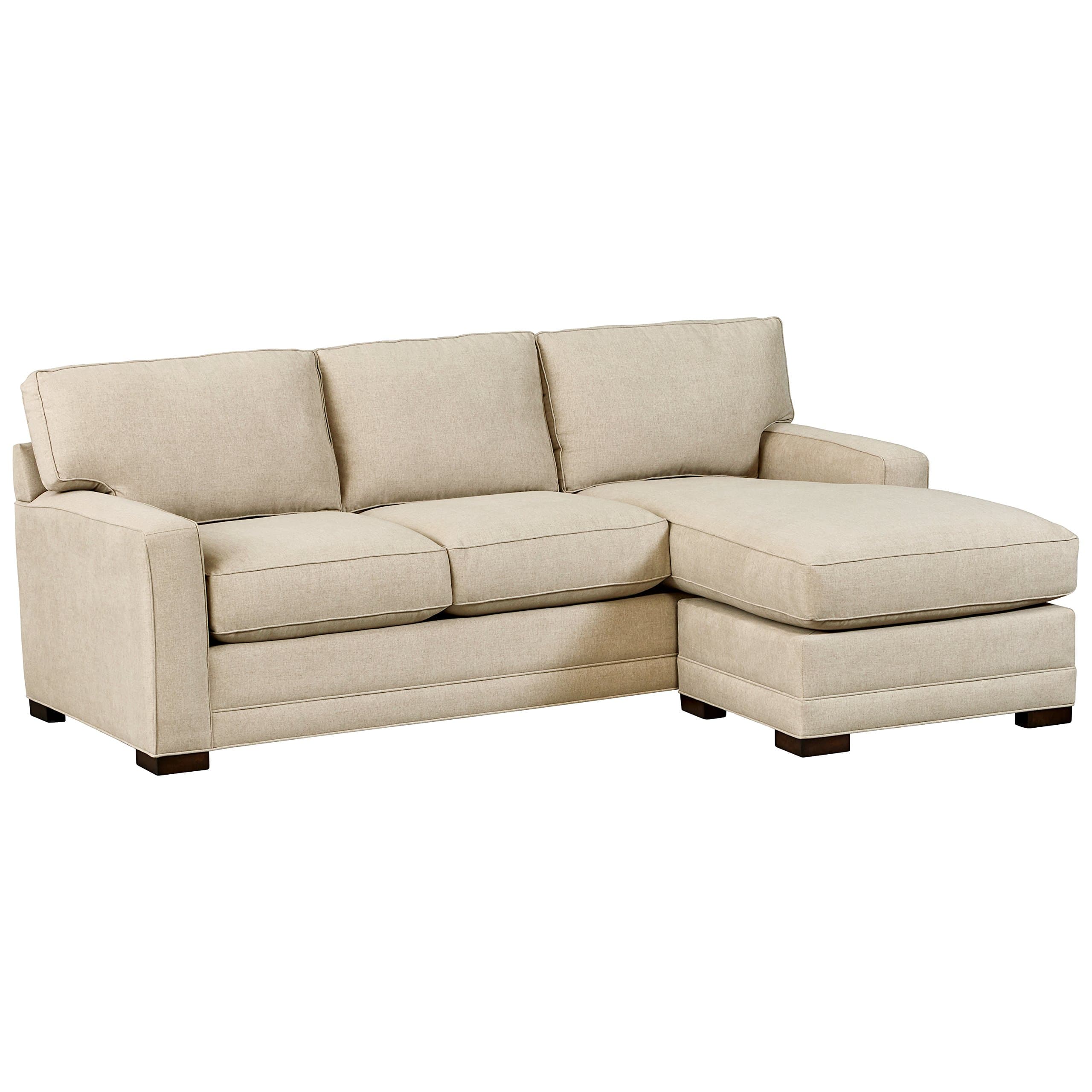 Stone & Beam Dalton Sofa Couch with Chaise, Sand — Sand, front three-quarter view