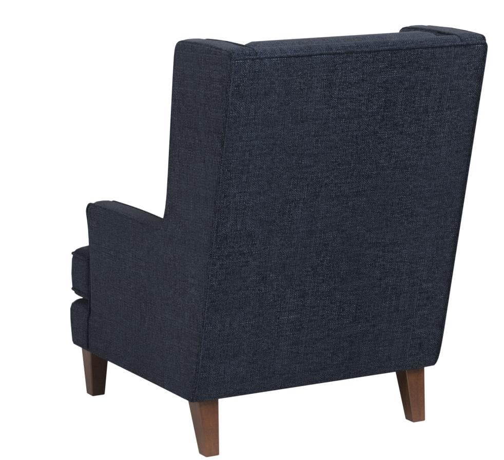 Stone & Beam Highland Modern Living Room Wingback Accent Chair Denim — Denim, rear view