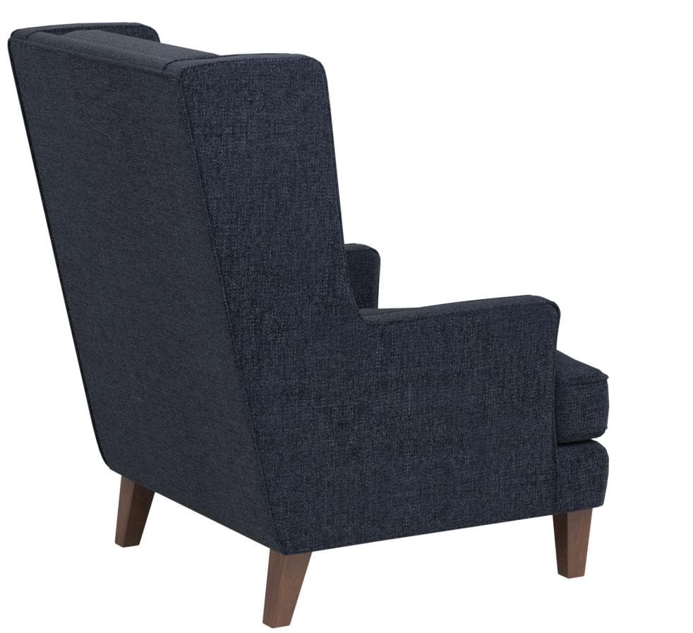 Stone & Beam Highland Modern Living Room Wingback Accent Chair Denim — Denim, opposite rear view