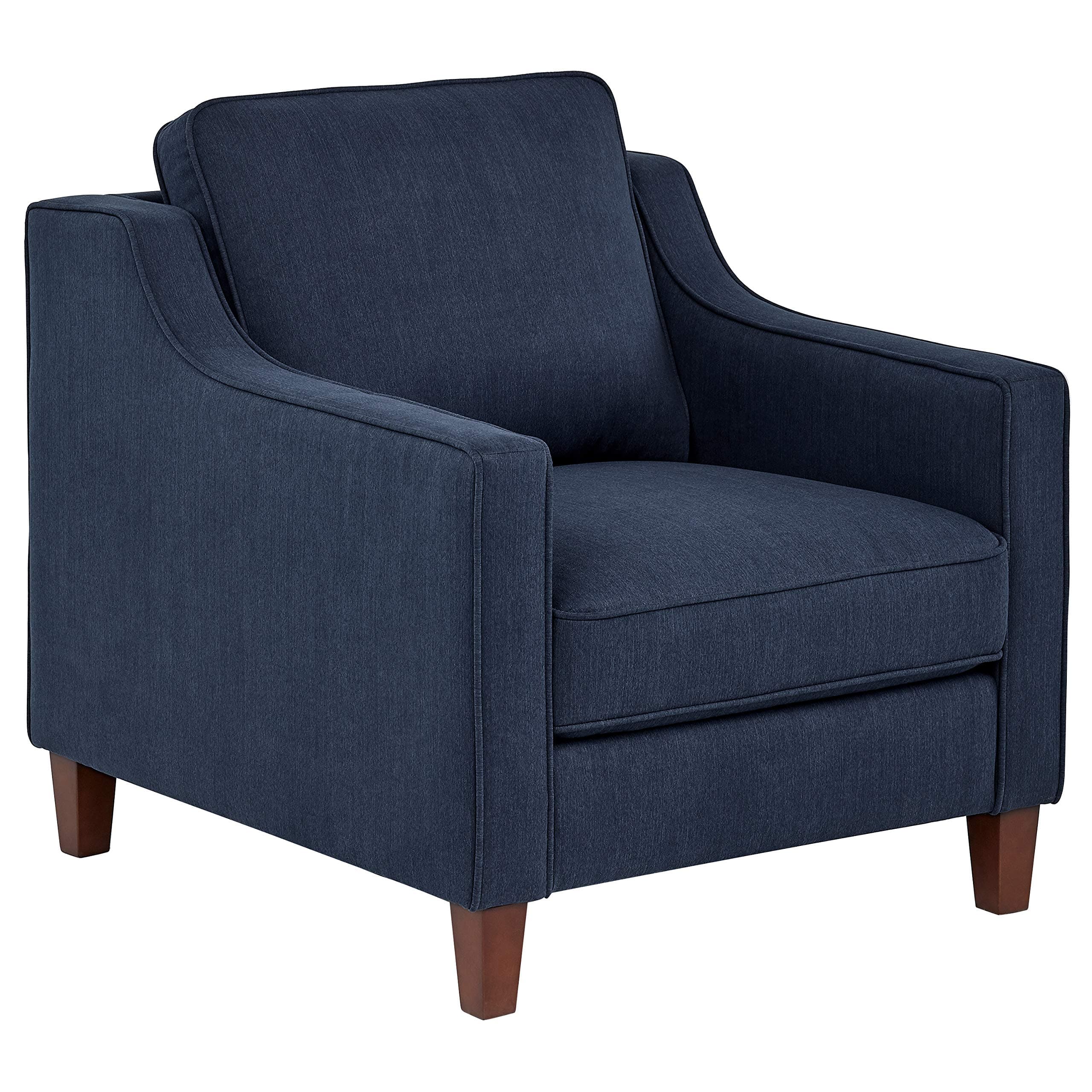 Stone & Beam Blaine Modern Upholstered Living Room Accent Chair Navy Blue — Navy Blue, front three-quarter view