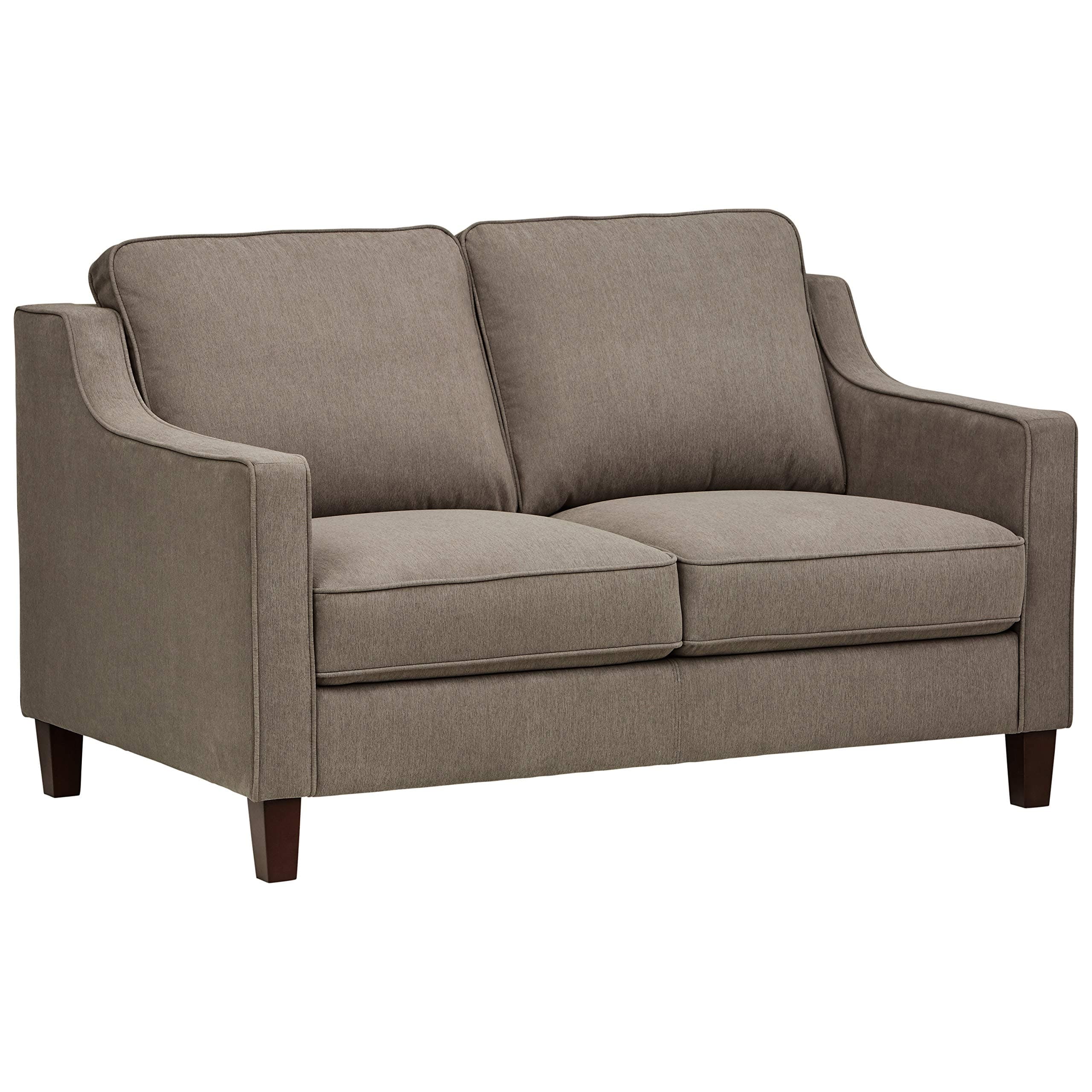 Stone & Beam Blaine Modern Loveseat Sofa Light Grey — Light Grey, front three-quarter view
