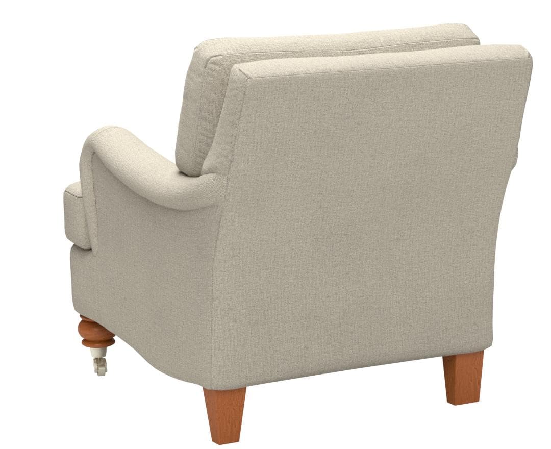 Stone & Beam Brandeberry Farmhouse Charles of London Accent Chair Stone — Stone, rear view