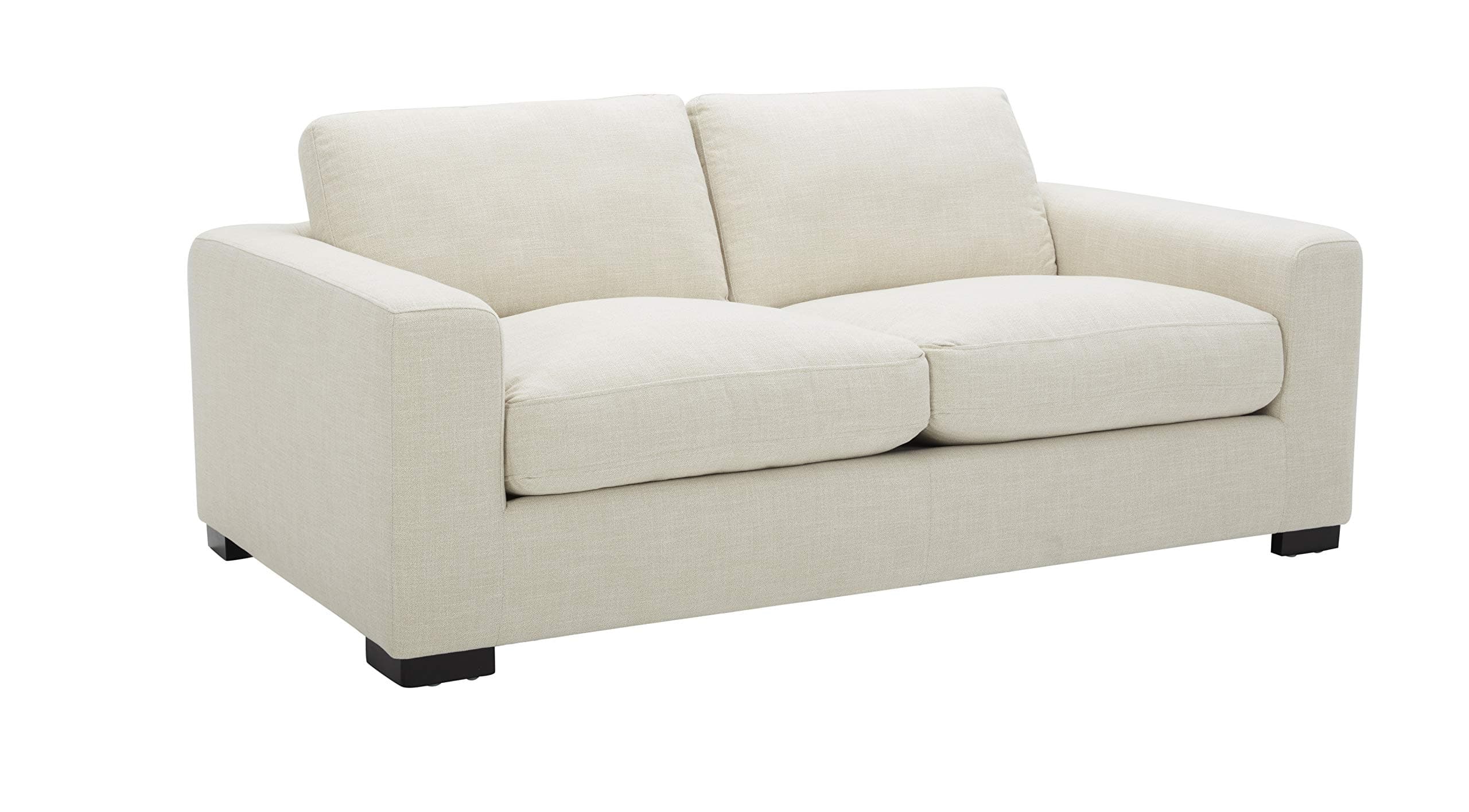 Stone & Beam Westview Extra-Deep Down-Filled Loveseat Sofa Couch Cream — Cream, front three-quarter view