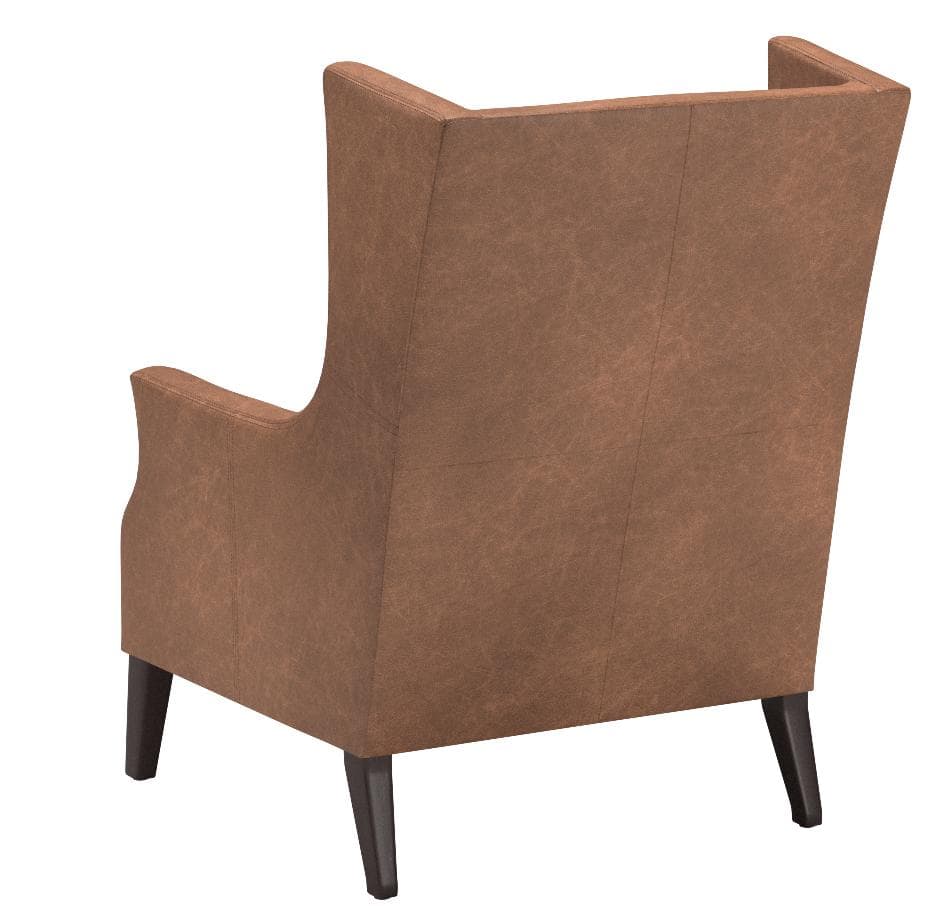 Stone & Beam Wingard Leather Wingback Accent Chair Cognac — Cognac, rear view