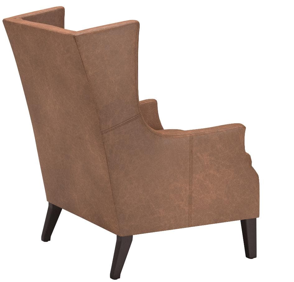 Stone & Beam Wingard Leather Wingback Accent Chair Cognac — Cognac, opposite rear view