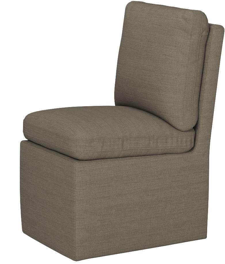 Stone & Beam Vivianne Modern Upholstered Armless Dining Chair with Casters Slate — Slate, alternate front view