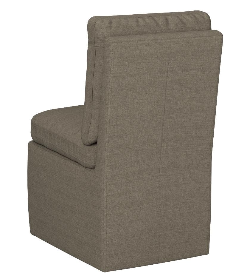 Stone & Beam Vivianne Modern Upholstered Armless Dining Chair with Casters Slate — Slate, rear view