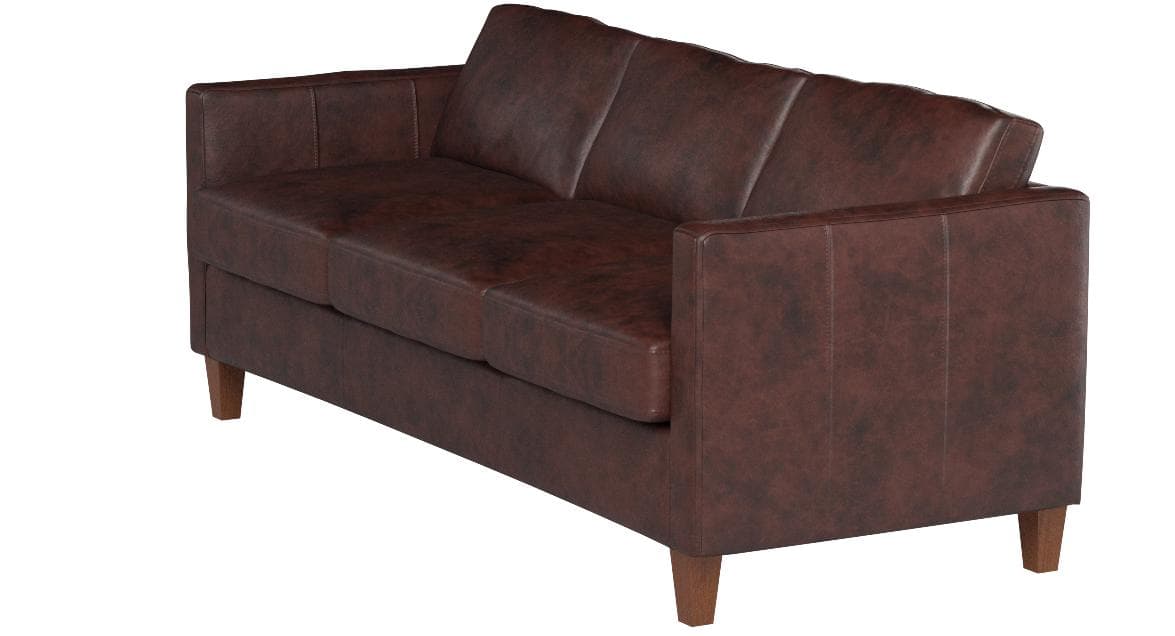 Stone & Beam Andover Sofa Couch Driftwood Leather — Driftwood, alternate front view