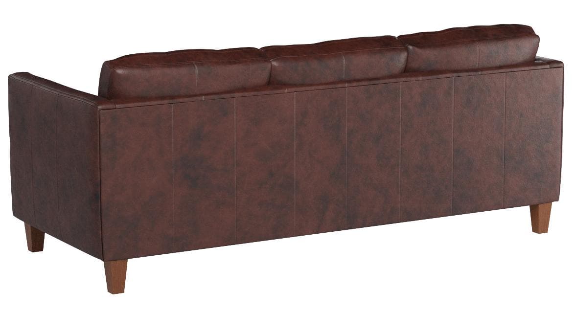 Stone & Beam Andover Sofa Couch Driftwood Leather — Driftwood, rear view