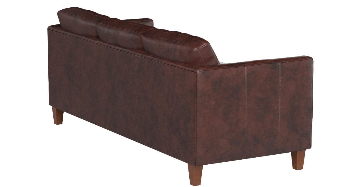 Stone & Beam Andover Sofa Couch Driftwood Leather — Driftwood, opposite rear view