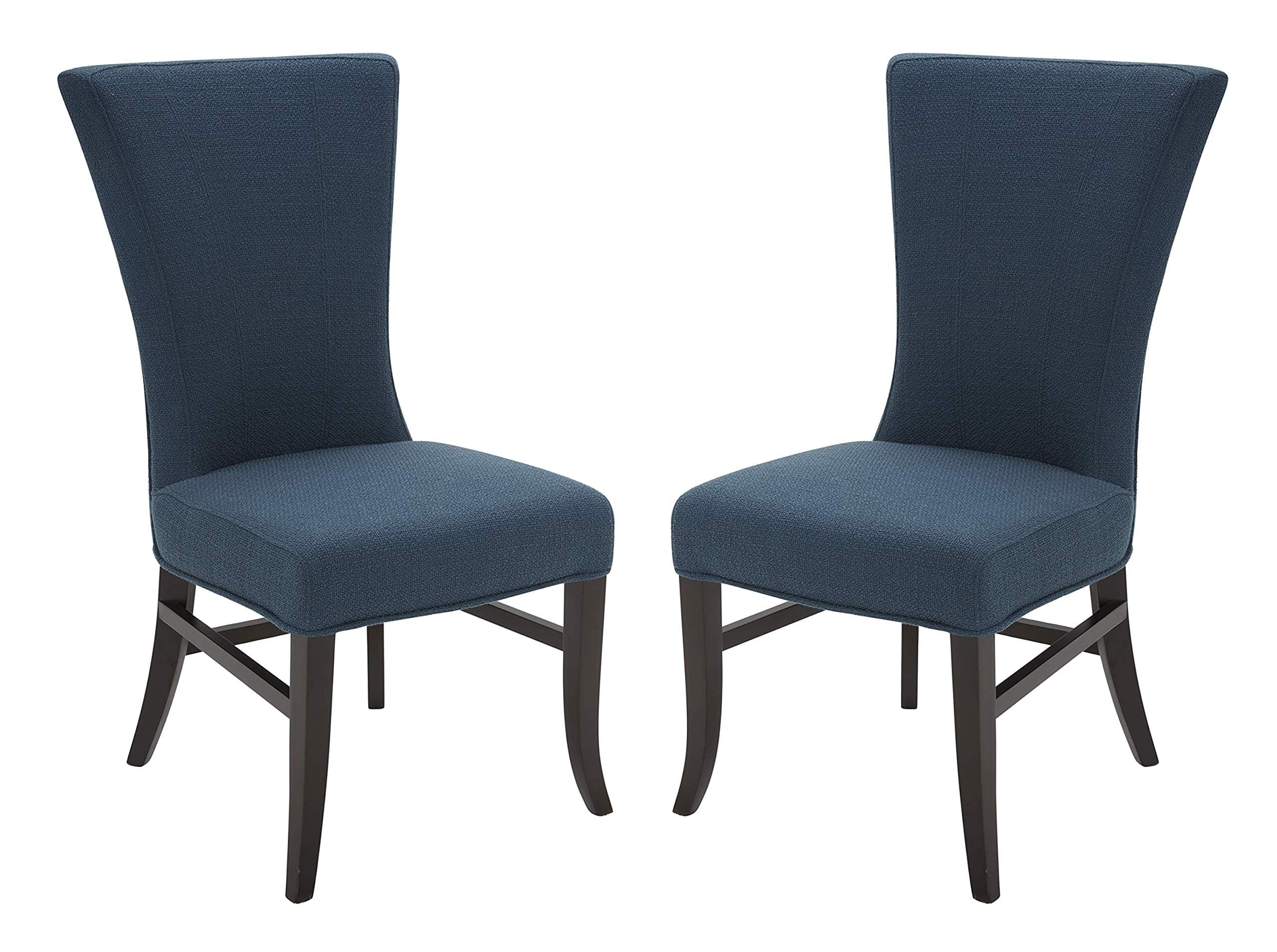 Stone & Beam Reinhart Classic Upholstered Dining Chair Set of 2, Cadet Blue — Cadet, front three-quarter view