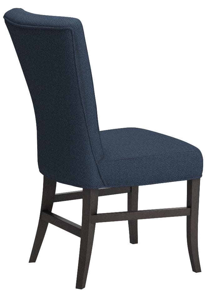 Stone & Beam Reinhart Classic Upholstered Dining Chair Set of 2, Cadet Blue — Cadet, opposite rear view; one chair from the two-chair set