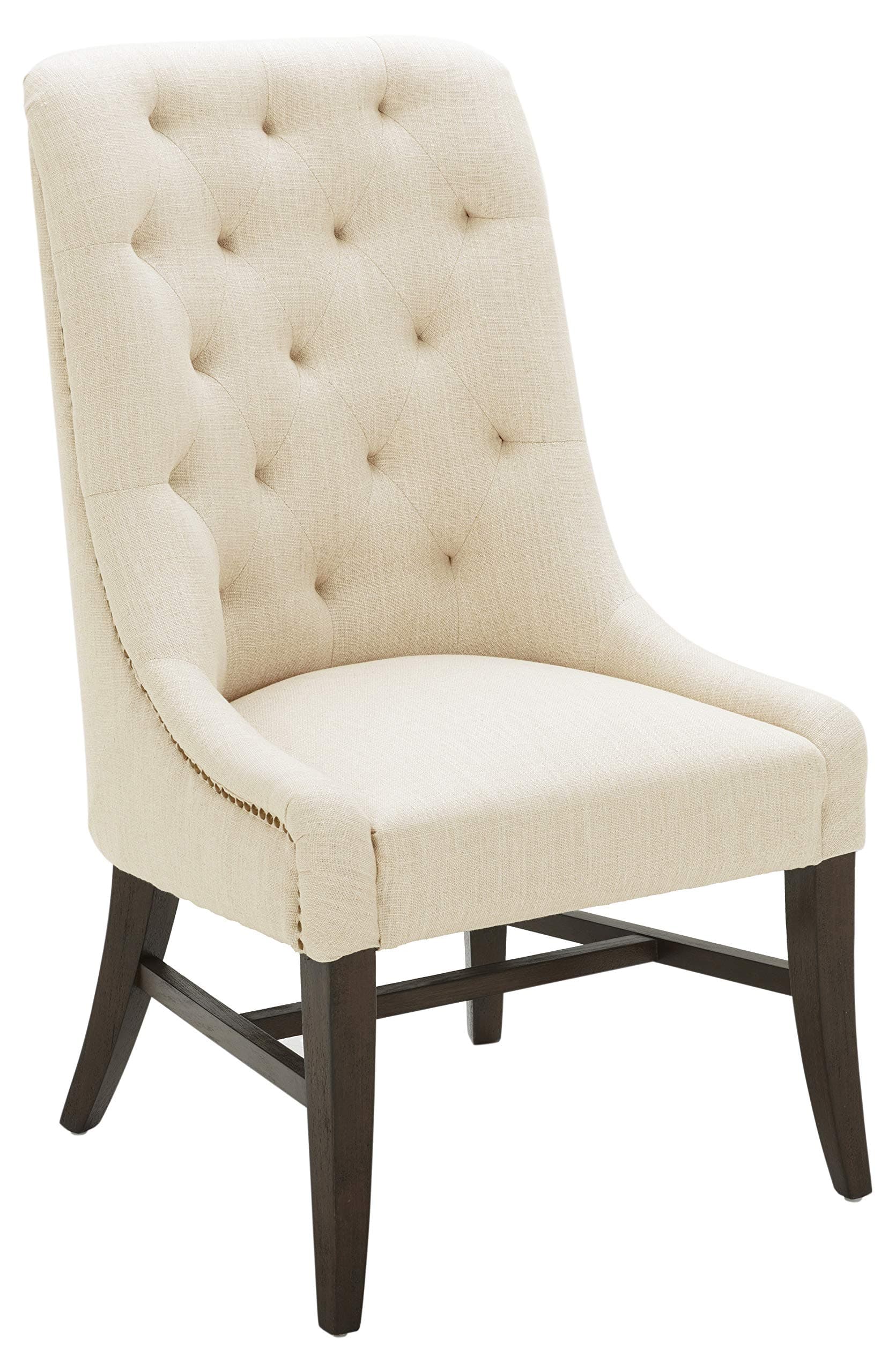 Stone & Beam Tufted Dining Chair Fawn — Fawn (Caribbean Sand), front three-quarter view