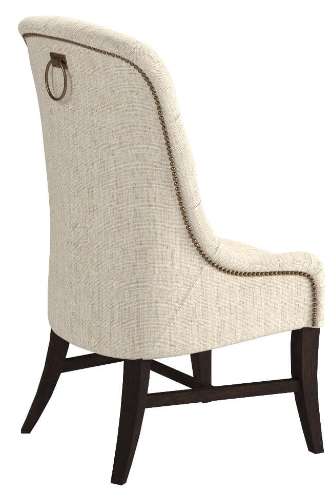 Stone & Beam Tufted Dining Chair Fawn — Fawn (Caribbean Sand), opposite rear view
