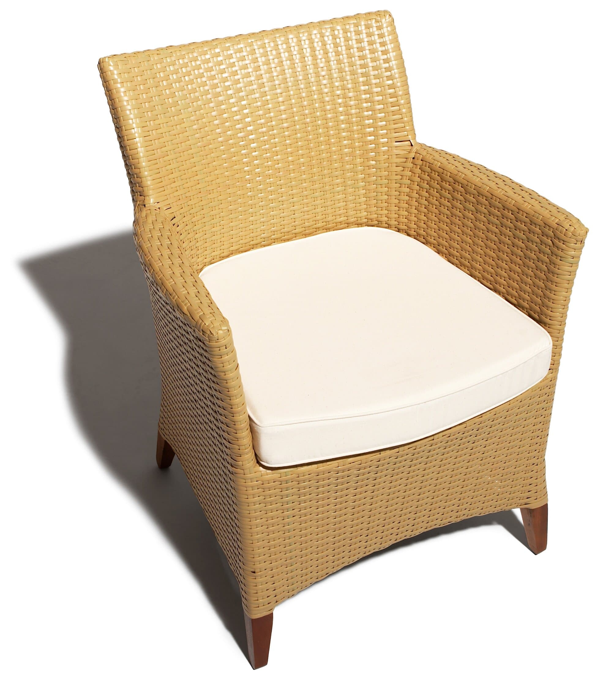 Strathwood Cypress All-Weather Wicker Bistro Chair, Honey — chair viewed from above.