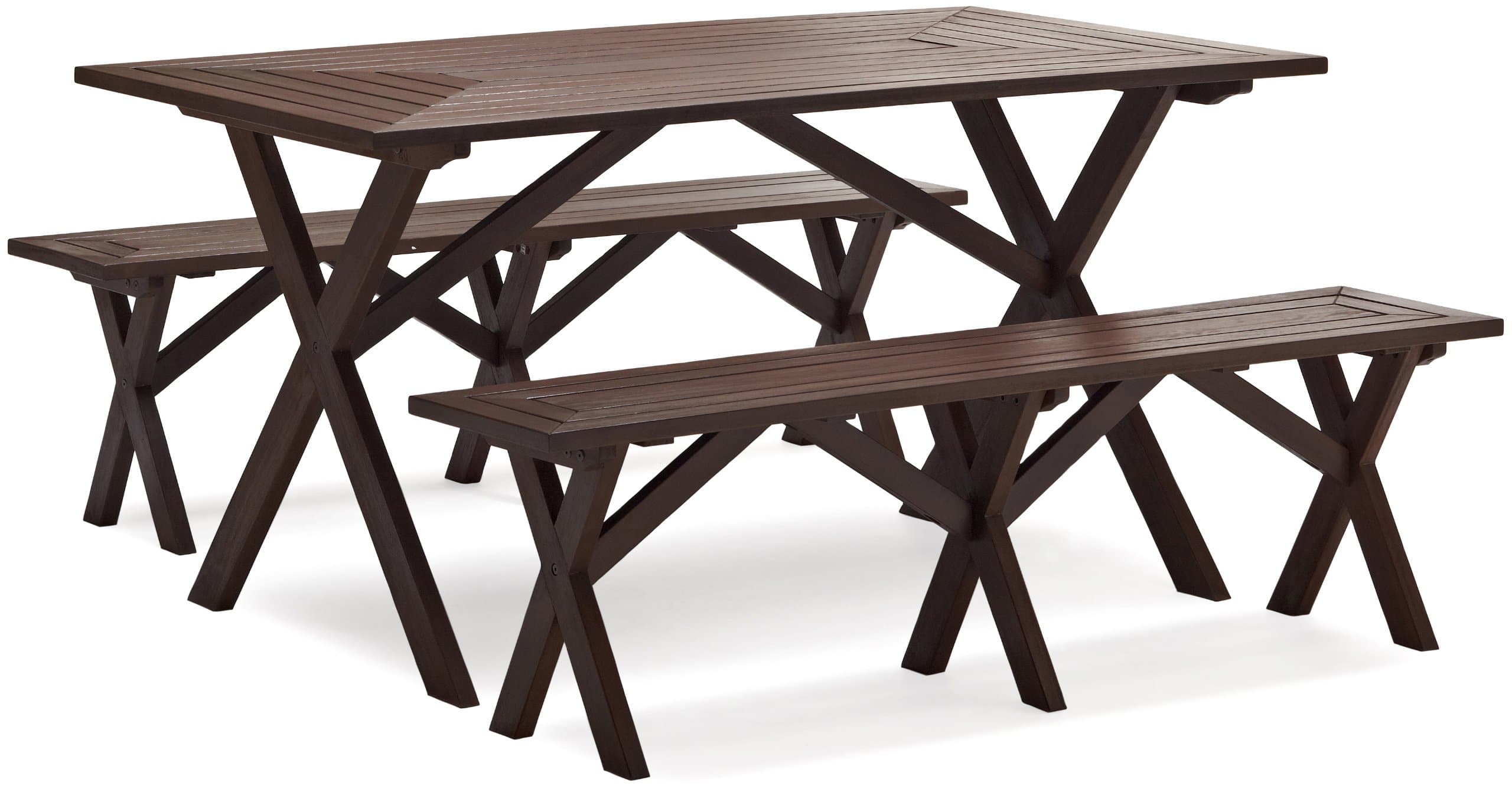 Strathwood Basics Picnic Table Bench, Set of 2 — benches at coordinating picnic table; table sold separately.
