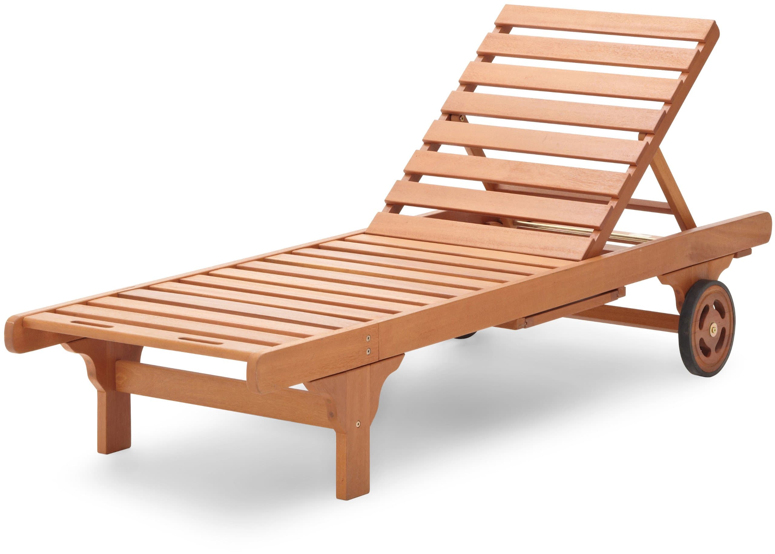 Strathwood Basics Hardwood Chaise Lounge — hardwood chaise with raised back.