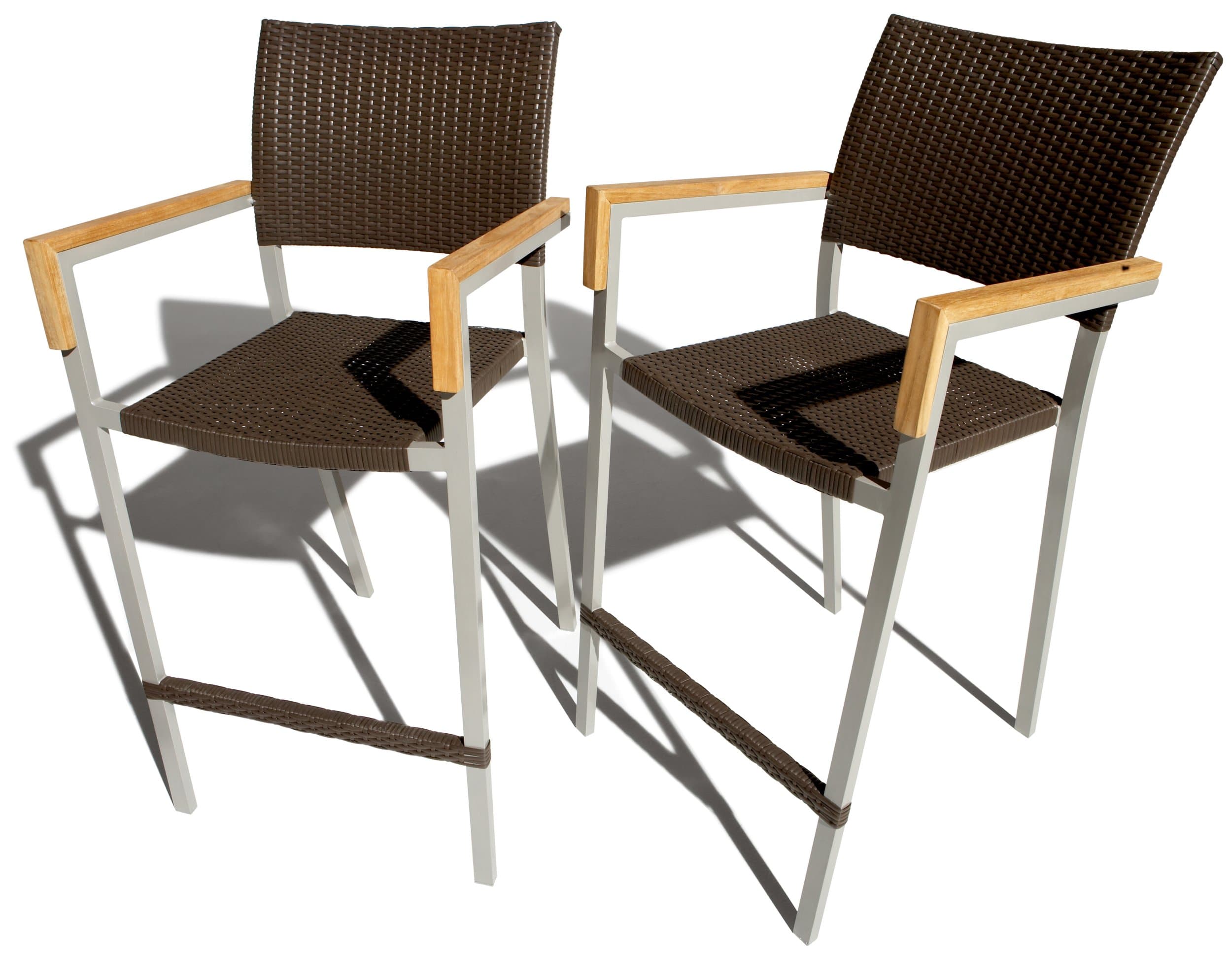 Camano wicker bar-chair pair viewed from above at an angle