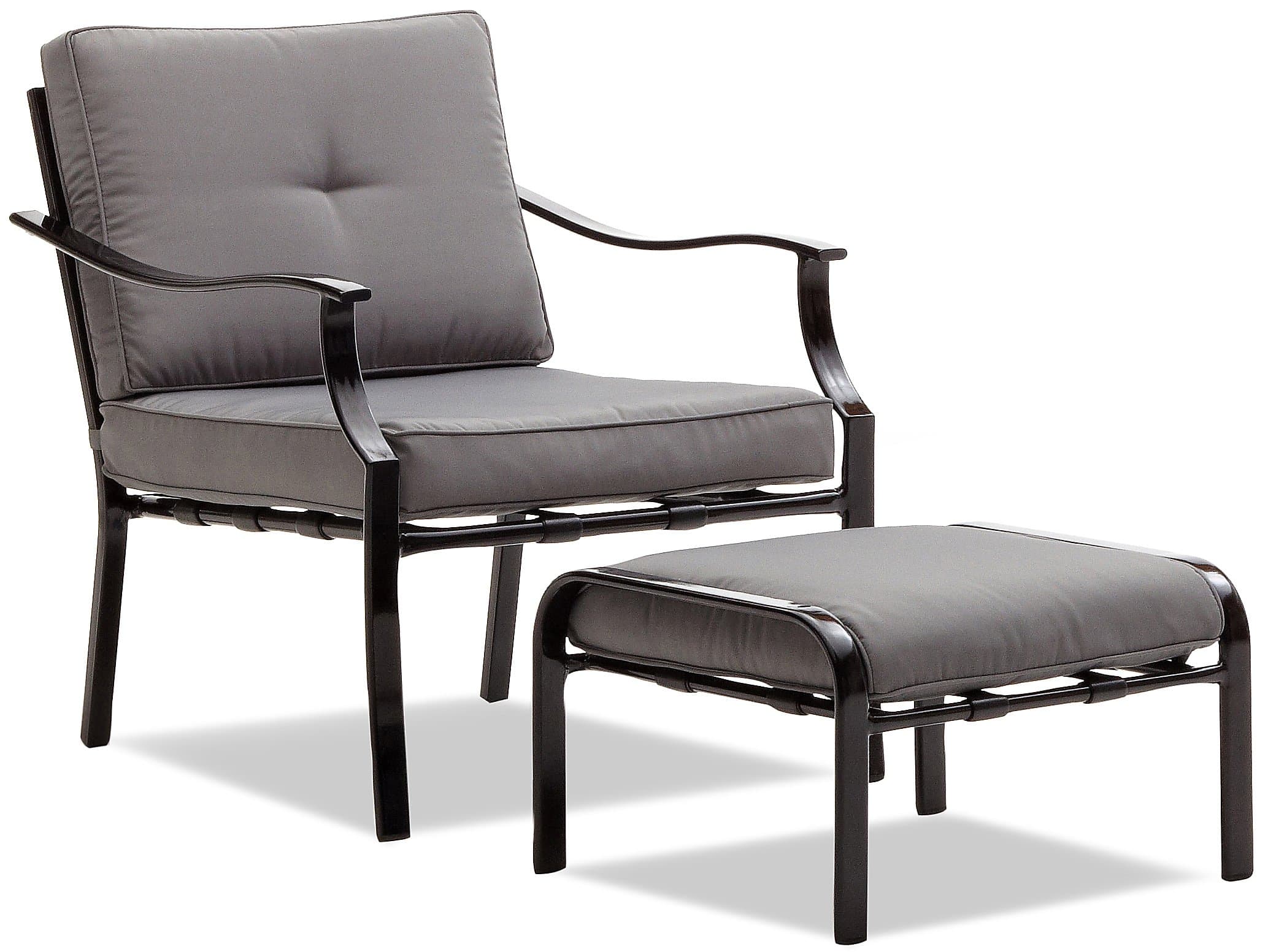 Strathwood 6-Piece All-Weather Furniture Set — included chair and ottoman.
