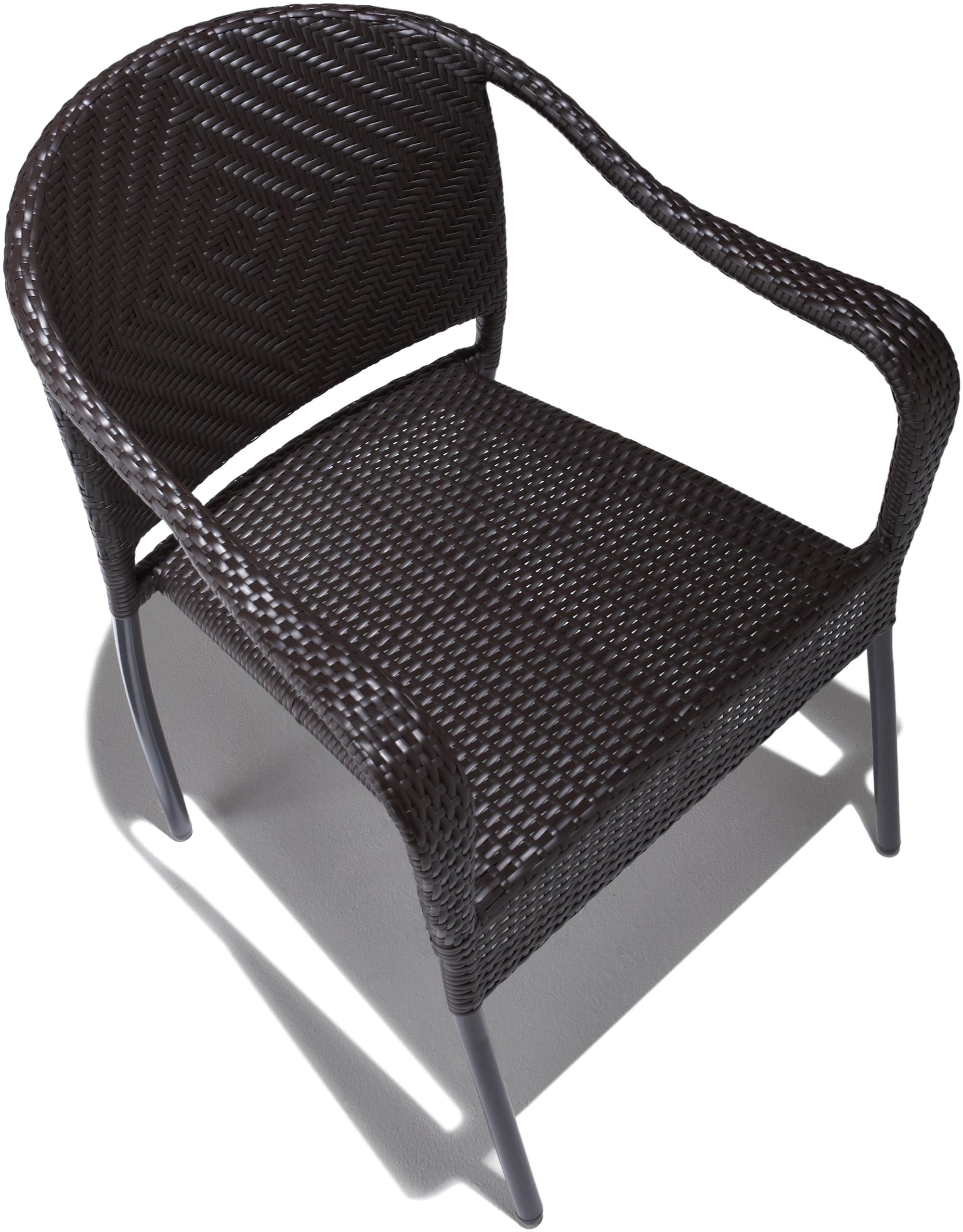 Strathwood Padre All-Weather Wicker Stackable Chair, Set of 2 — chair with cushion removed.
