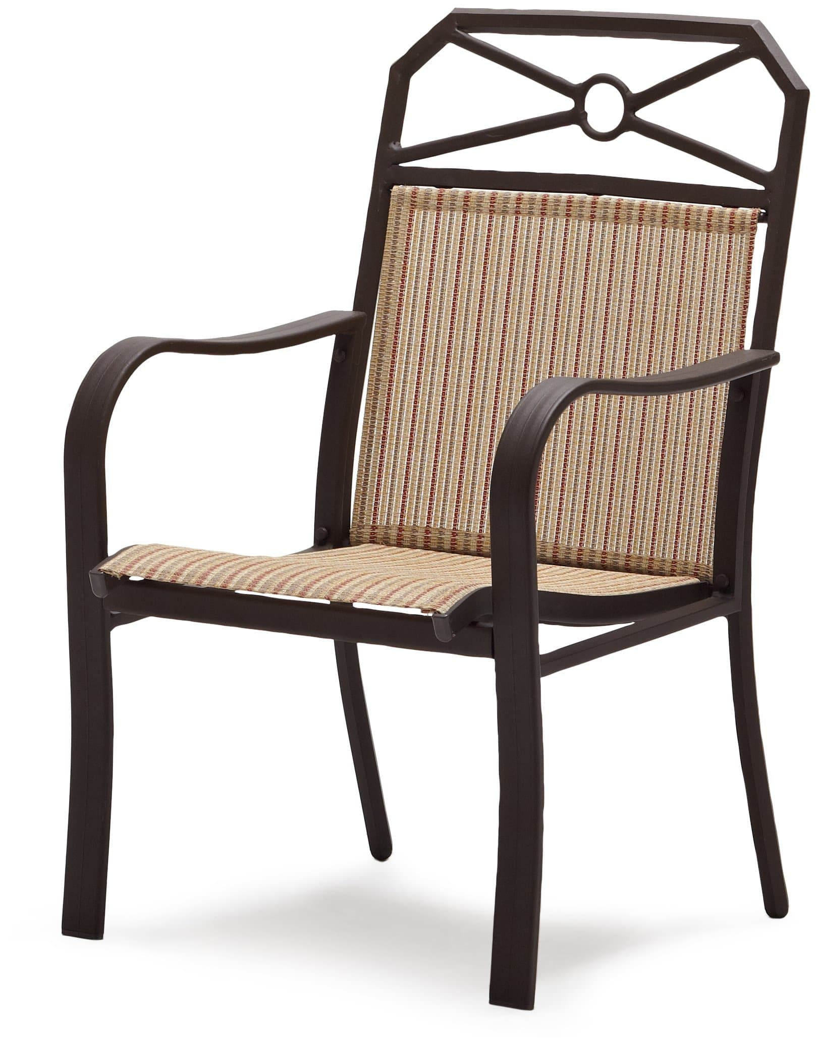 Strathwood Rawley Sling Chair, Set of 2, Striped — single sling chair at an angle.