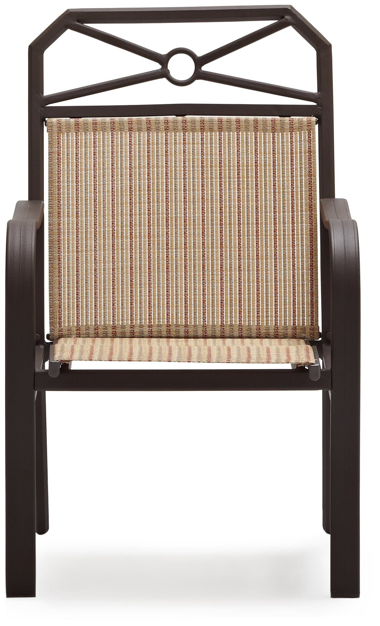 Strathwood Rawley Sling Chair, Set of 2, Striped — straight-on striped sling seat.