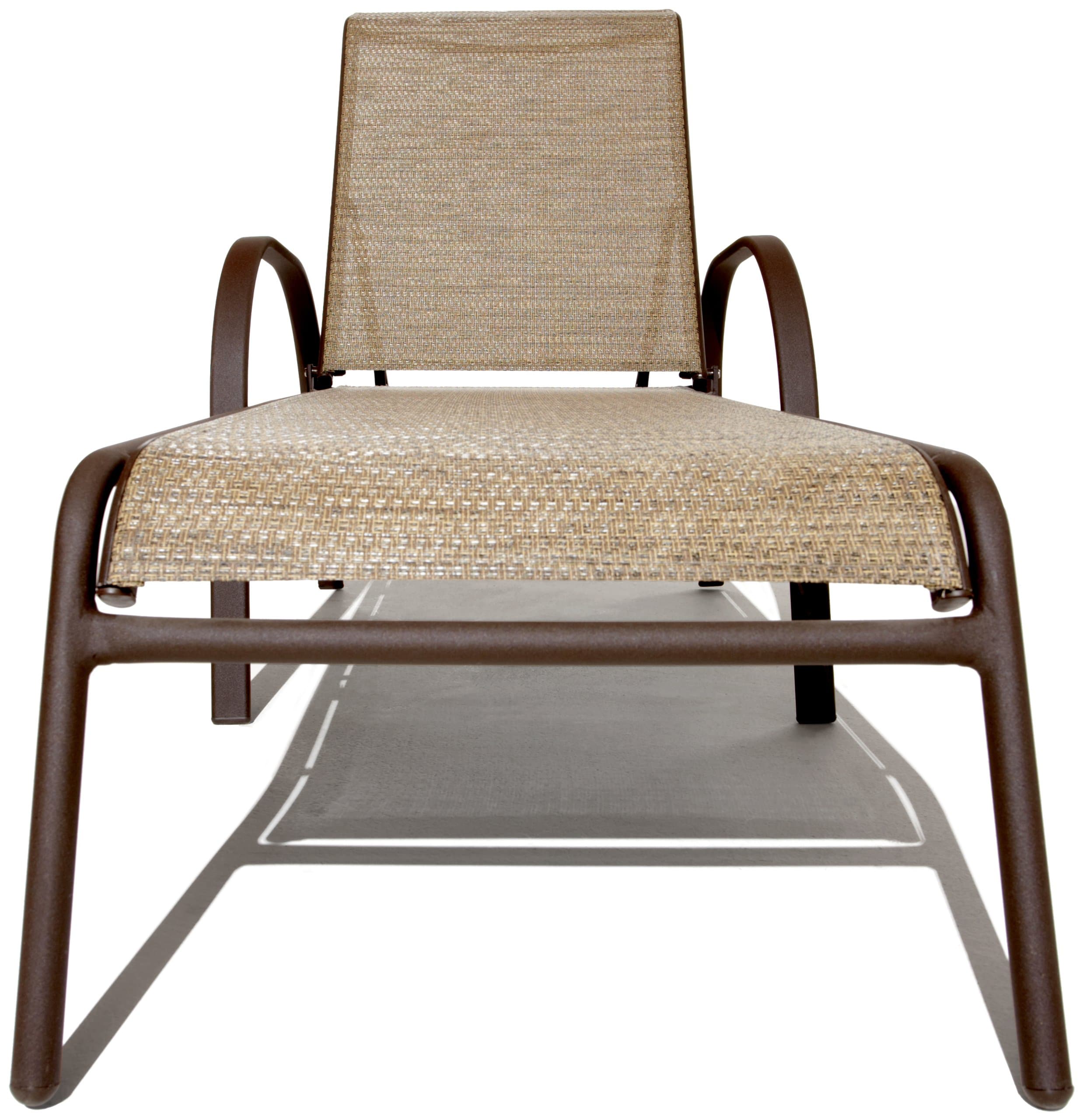 Strathwood Rawley Textilene Chaise Lounge — front view down the chaise.
