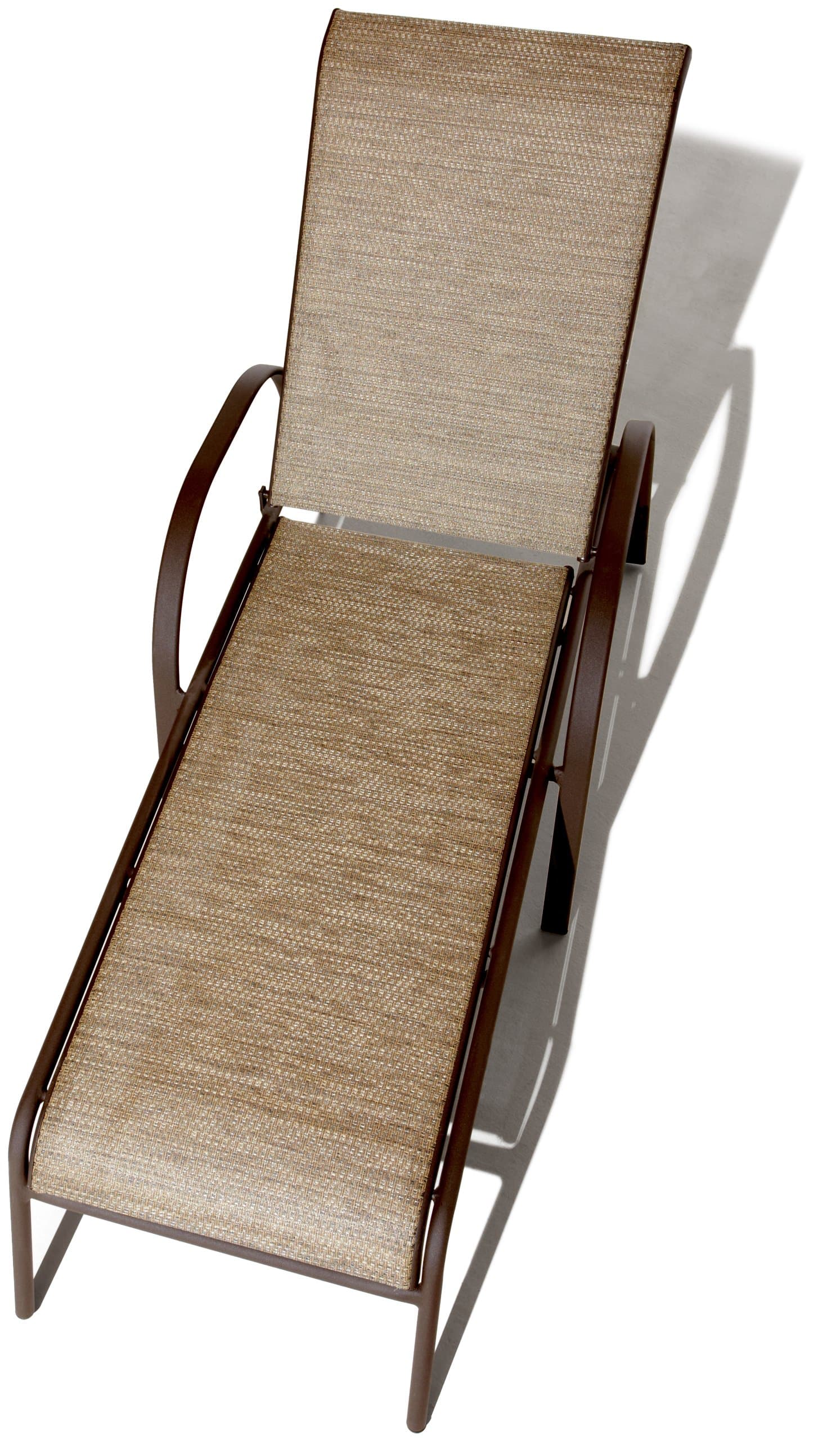 Strathwood Rawley Textilene Chaise Lounge — chaise viewed from above.