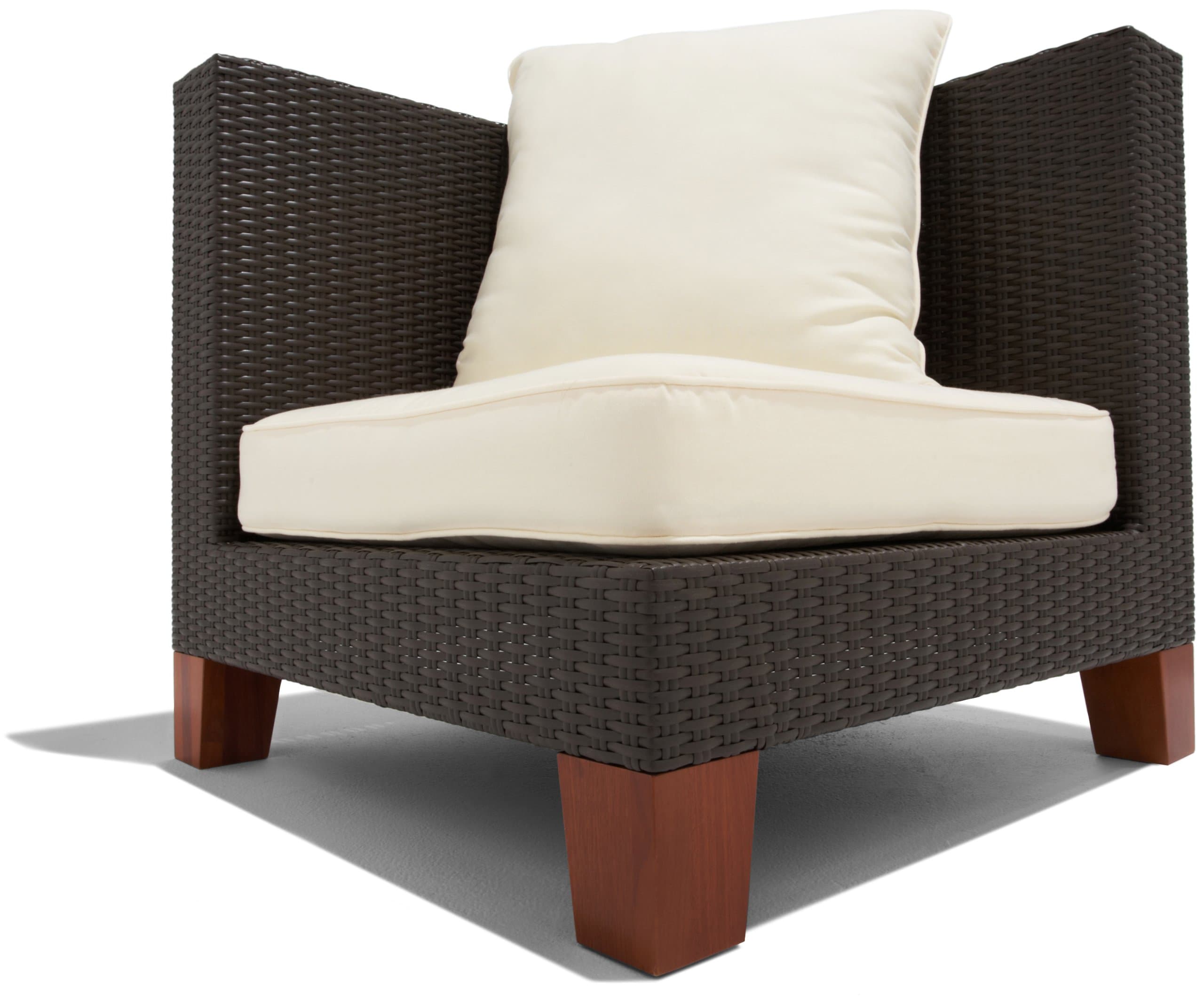Strathwood Camano All-Weather Wicker Sectional Sofa Seat, Left — cushioned left sectional seat.