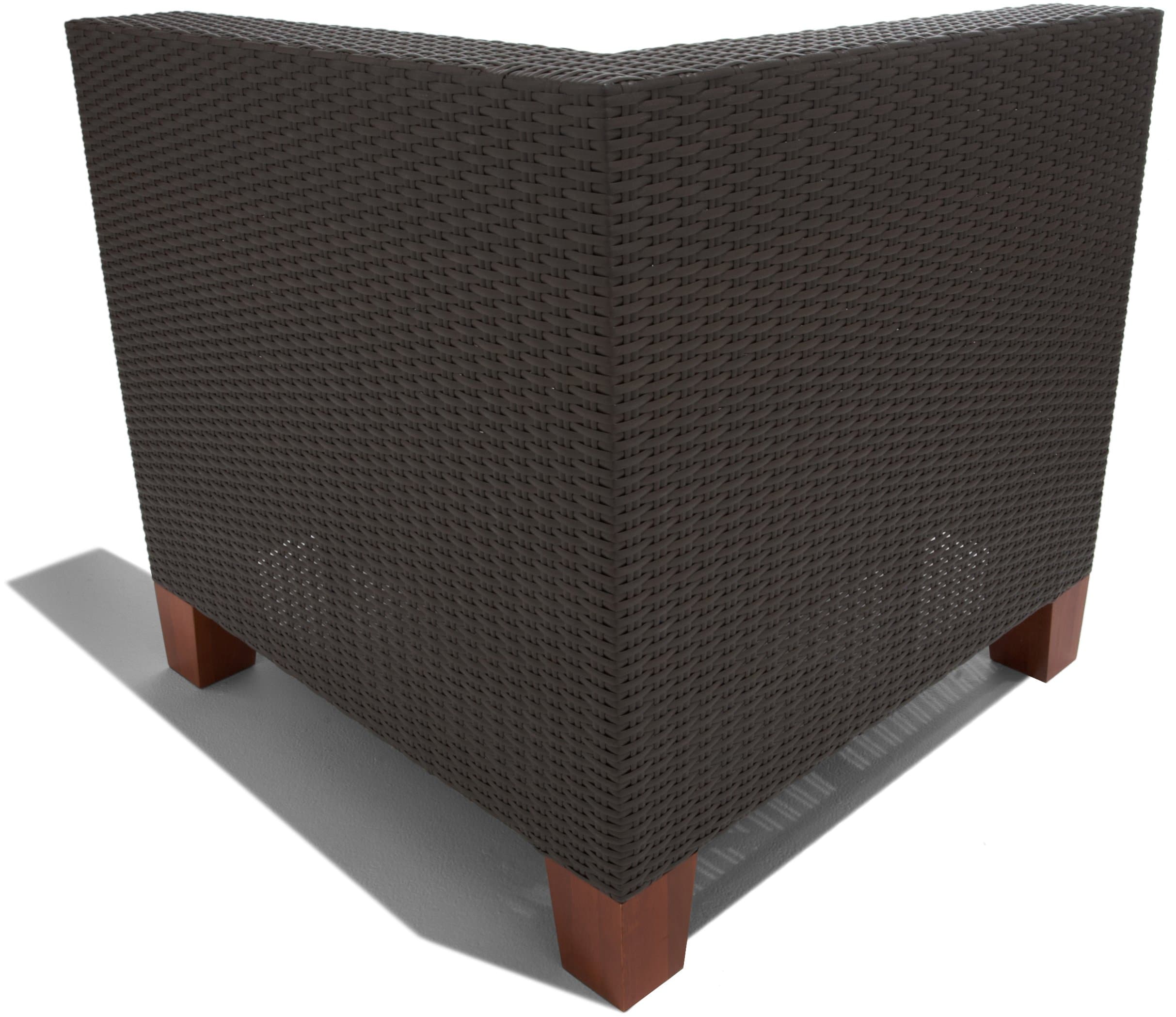 Strathwood Camano All-Weather Wicker Sectional Sofa Seat, Left — back of woven sectional seat.