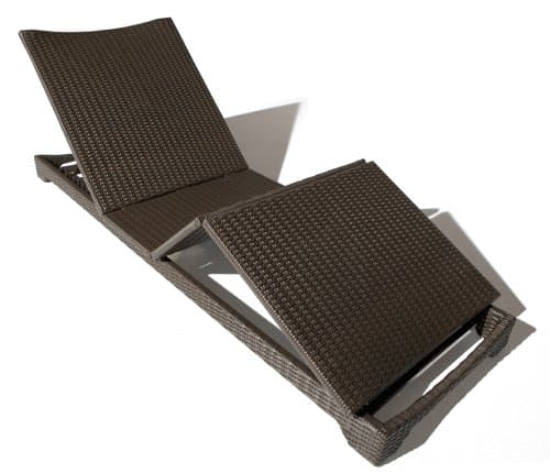 Strathwood Camano Collection All-Weather Wicker Chaise Lounge — angled full chaise view.