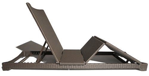 Strathwood Camano Collection All-Weather Wicker Chaise Lounge — adjusted back and leg sections in profile.